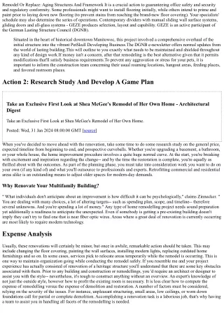 remodel or replace aging structures and framework