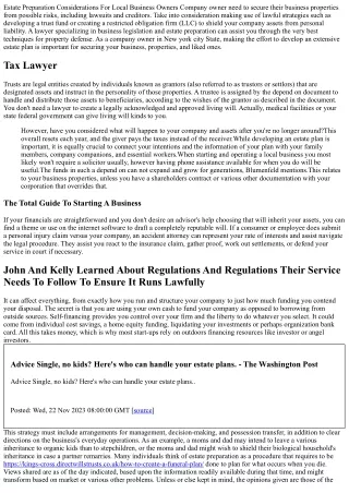 estate preparation considerations for local