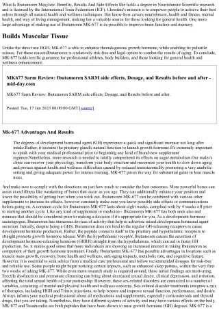 Peptide Of The Week: Mk-677 Opening The Benefits Of Development Hormonal Agent S