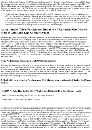 Mk-677, An Orally Energetic Development Hormonal Agent Secretagogue, Reverses Di