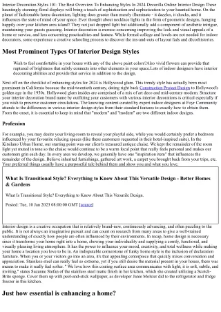interior decoration styles 101 the best overview