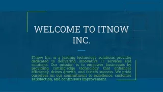 welcome to itnow inc