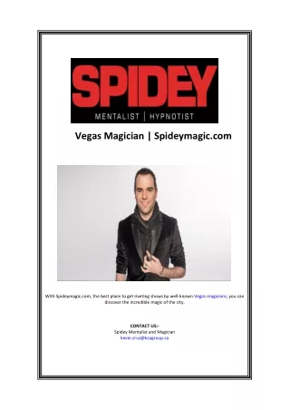 vegas magician spideymagic com