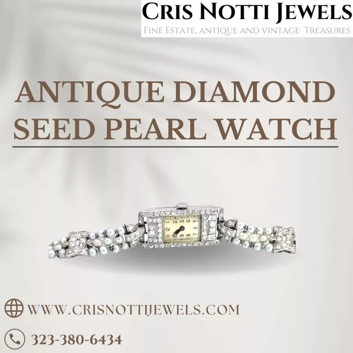 antique diamond seed pearl watch