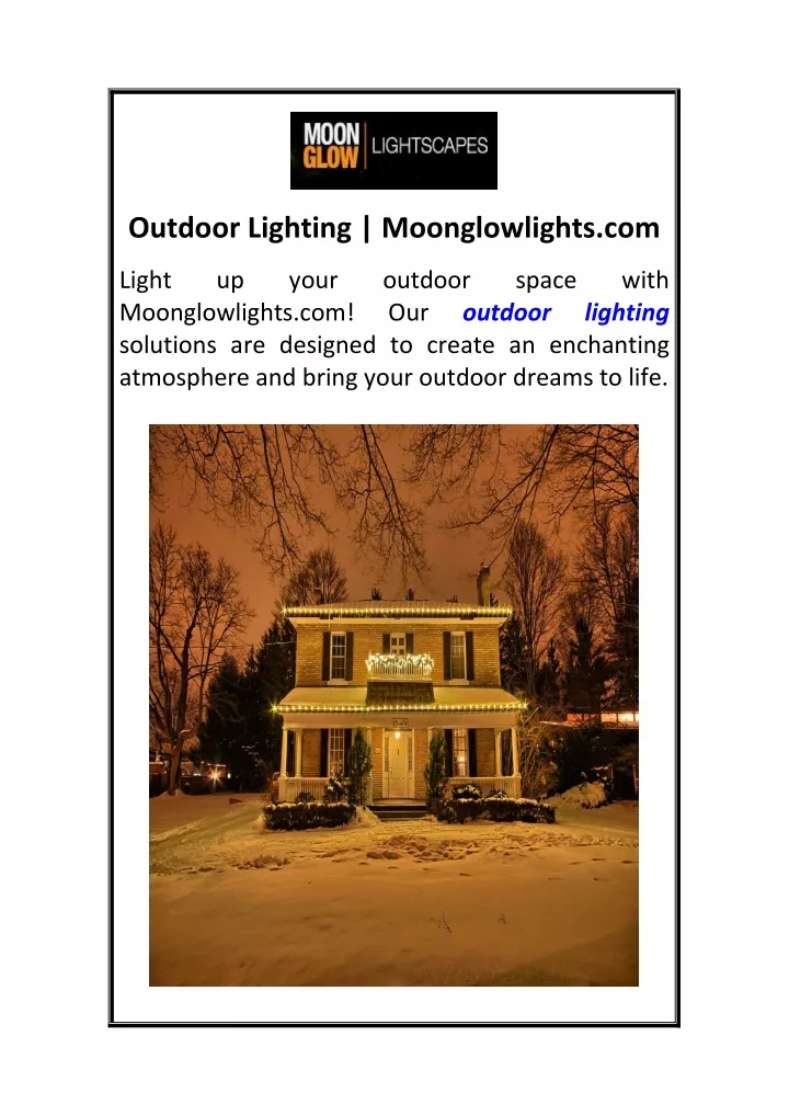 outdoor lighting moonglowlights com