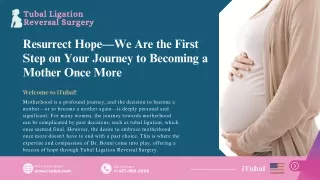 Resurrect Hope—We Are the First Step on Your Journey to Becoming a Mother