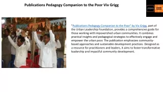 Publications Pedagogy Companion to the Poor Viv Grigg