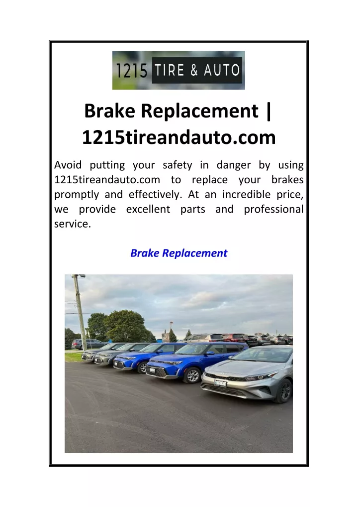 brake replacement 1215tireandauto com