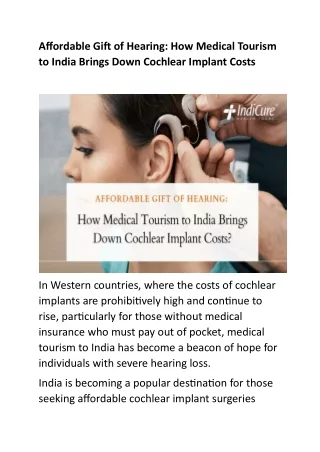 affordable gift of hearing how medical tourism