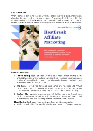 what is hostbreak