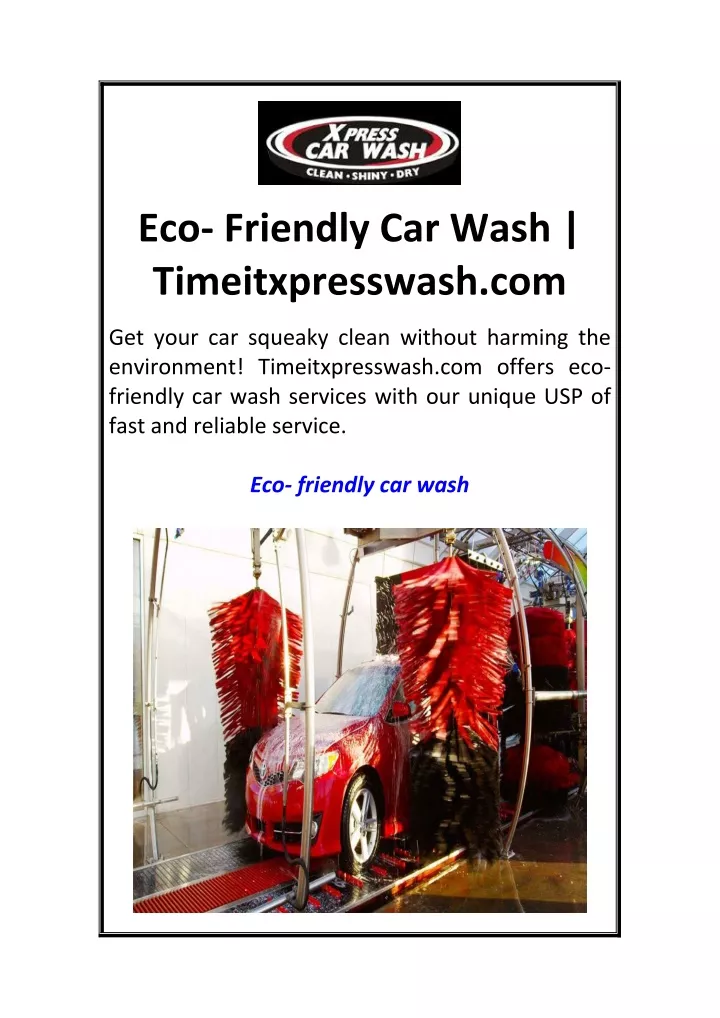 eco friendly car wash timeitxpresswash com