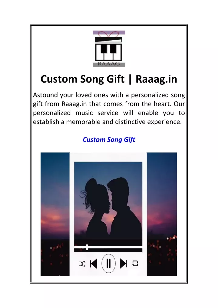 custom song gift raaag in