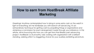 how to earn from hostbreak affiliate marketing