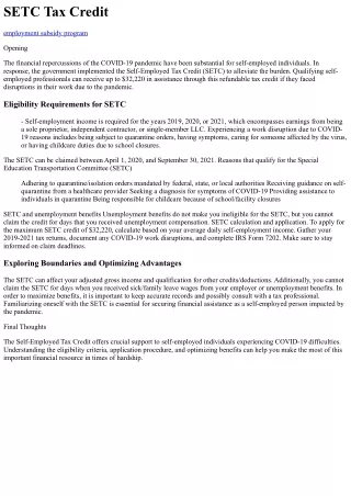 setc tax credit