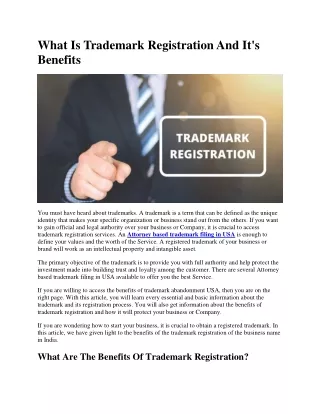 What Is Trademark Registration And It’s Benefits