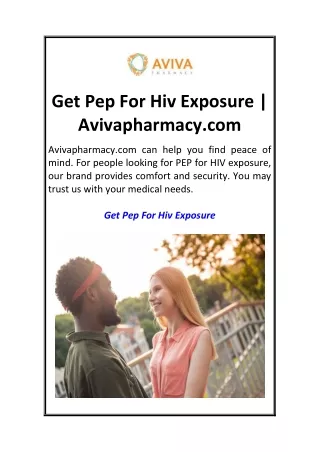get pep for hiv exposure avivapharmacy com