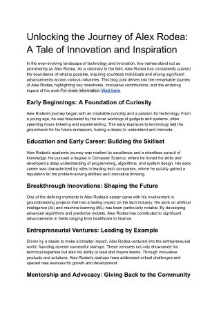 Unlocking the Journey of Alex Rodea_ A Tale of Innovation and Inspiration