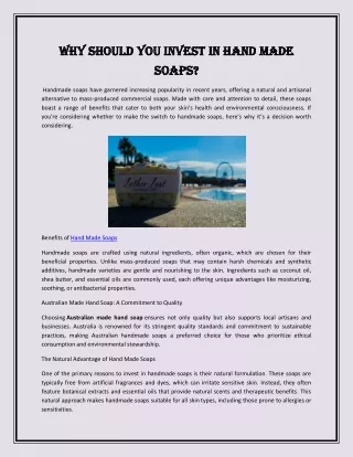 Why Should You Invest in Hand Made Soaps