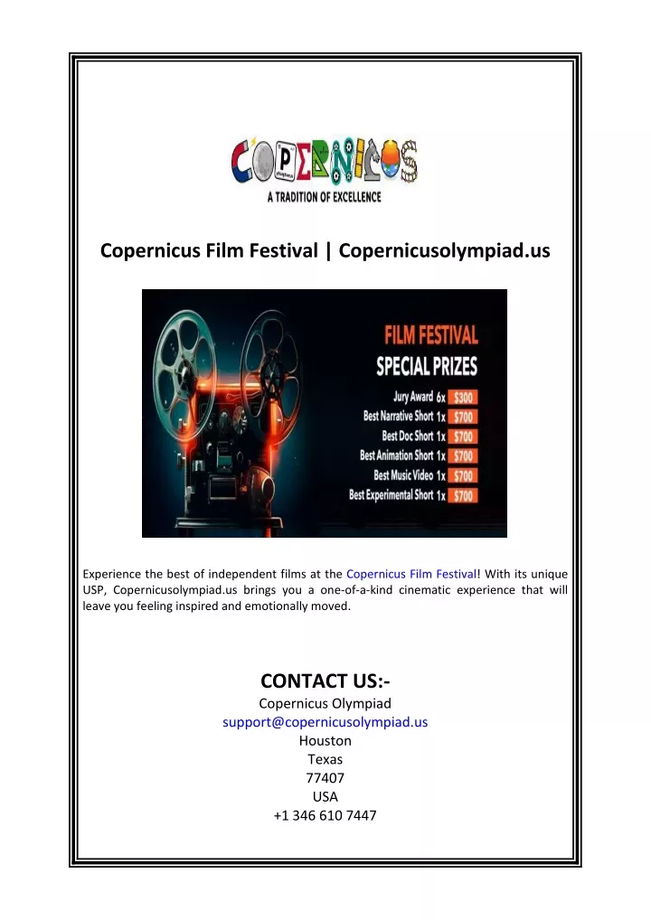 copernicus film festival copernicusolympiad us