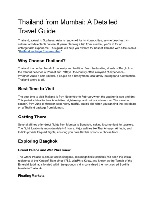Thailand from Mumbai_ A Detailed Travel Guide