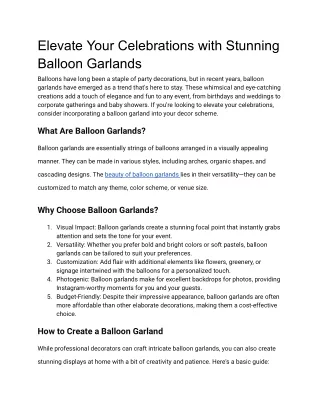 Balloons Garland