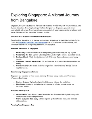 exploring singapore a vibrant journey from