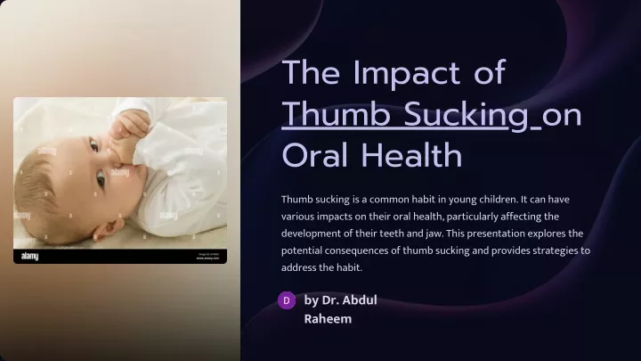 the impact of thumb sucking on oral health