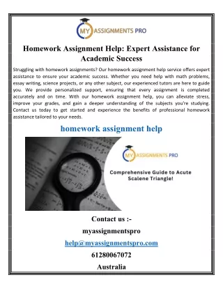 homework assignment help expert assistance