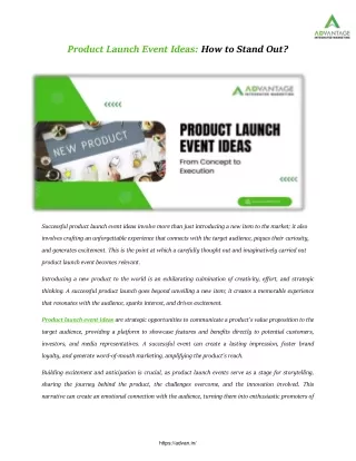 product launch event ideas how to stand out