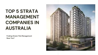 Find Best Strata Management Companies in Australia