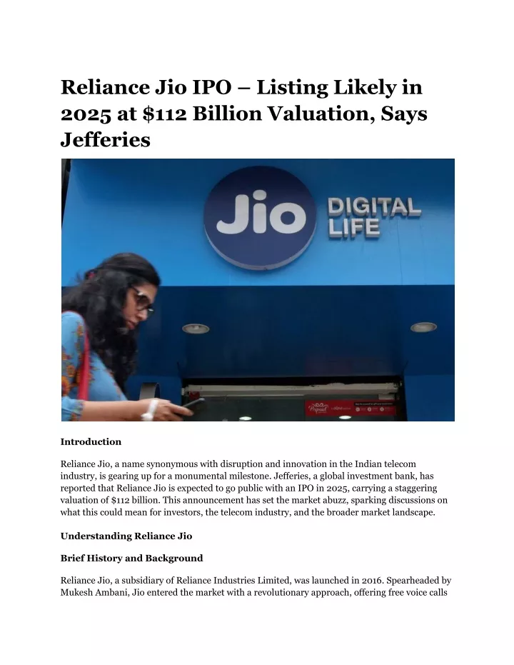 reliance jio ipo listing likely in 2025