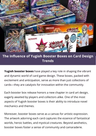 the influence of yugioh booster boxes on card