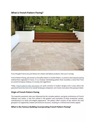 What is French Pattern Paving