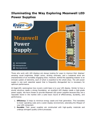 illuminating the way exploring meanwell led power