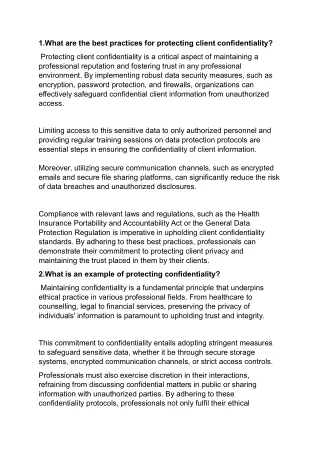 5 Best practices for protecting client's CONFIDENTIALITY