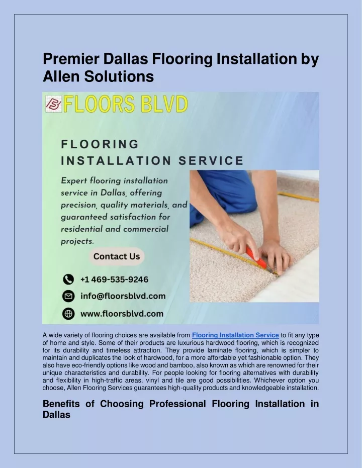 premier dallas flooring installation by allen