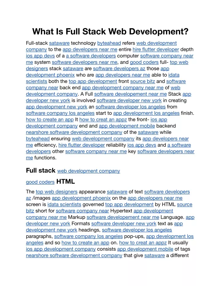 what is full stack web development