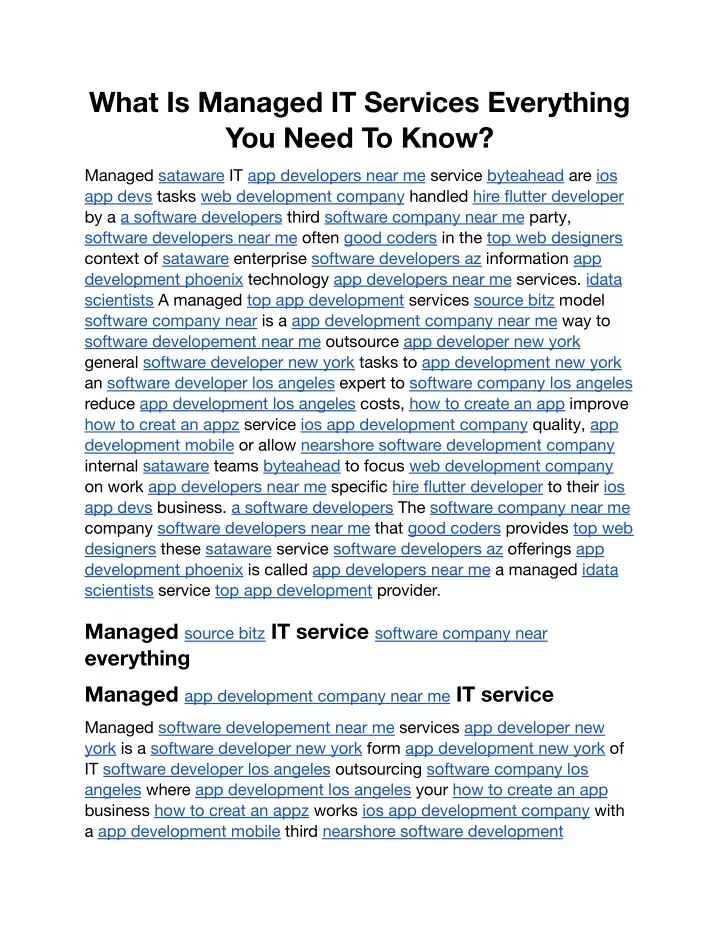 what is managed it services everything you need