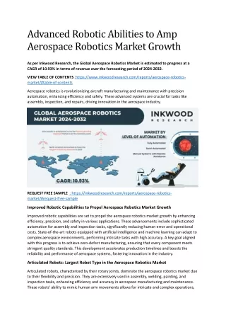 Advanced Robotic Abilities to Amp Aerospace Robotics Market Growth