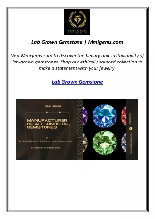 Lab Grown Gemstone | Mmigems.com