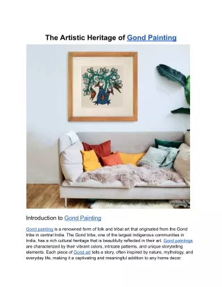 The Artistic Heritage of Gond Painting