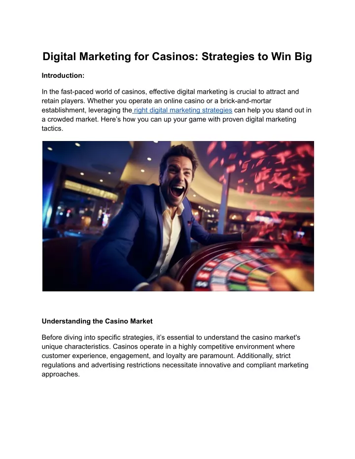 digital marketing for casinos strategies