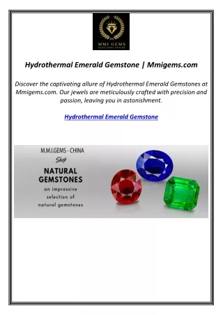 Hydrothermal Emerald Gemstone | Mmigems.com