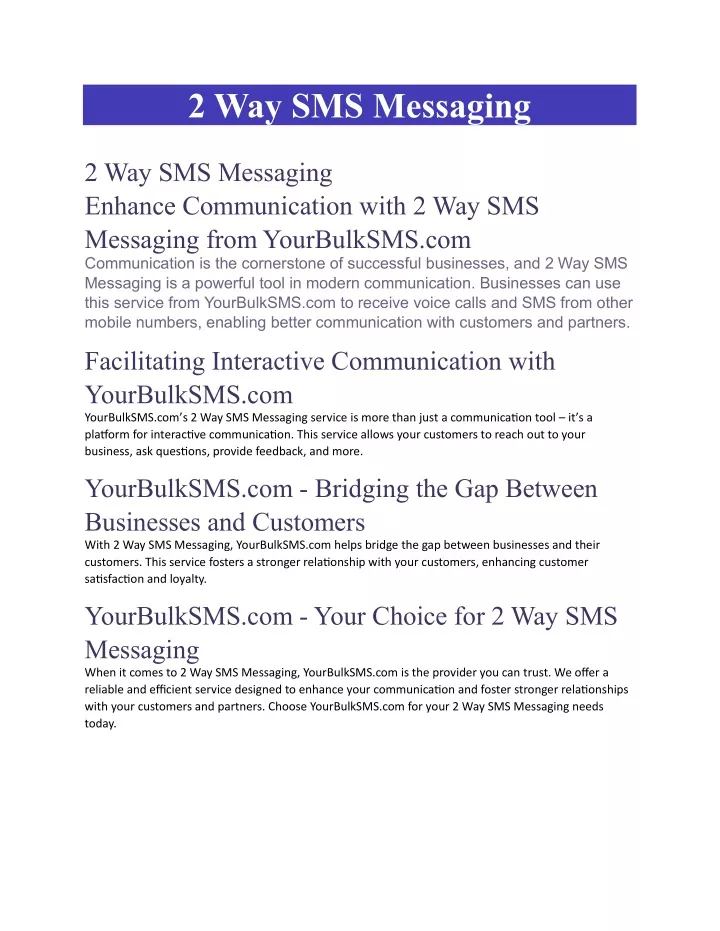 2 way sms messaging