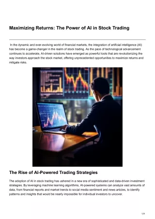Maximizing Returns The Power of AI in Stock Trading