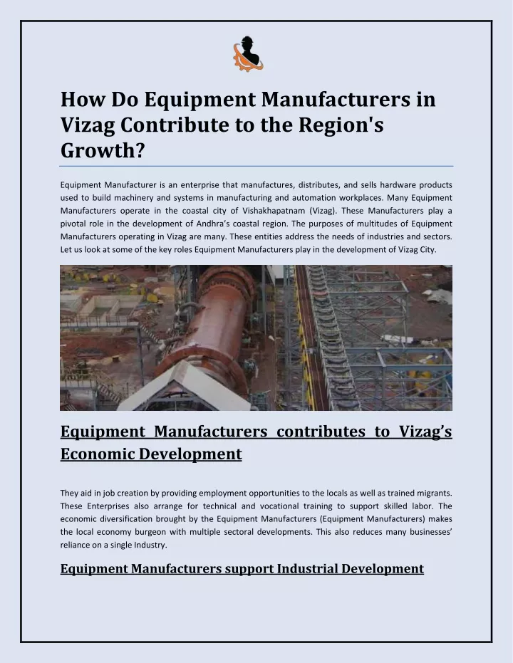 how do equipment manufacturers in vizag