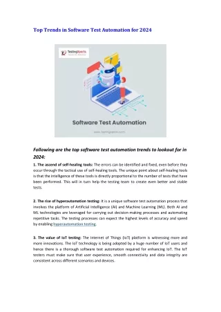 Top Trends in Software Test Automation for 2024