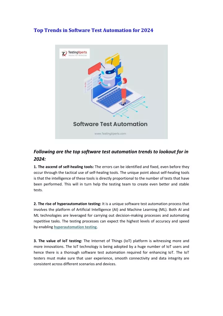 top trends in software test automation for 2024