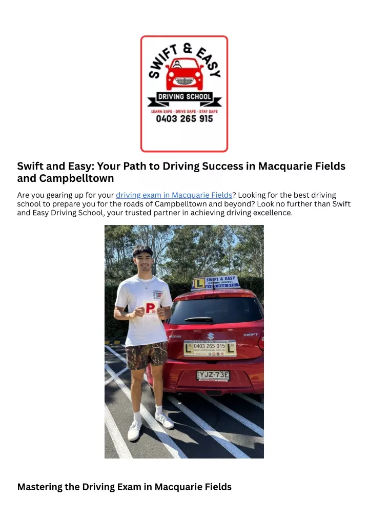 swift and easy your path to driving success