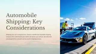 automobile shipping key considerations